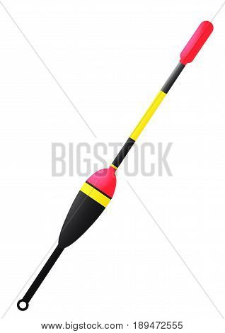 Fishing float black with red drawing on a white background