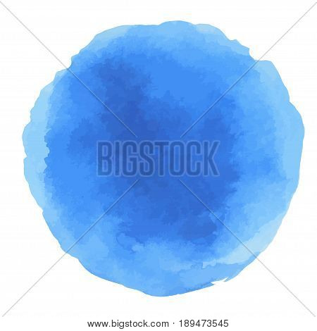 Abstract Watercolor blue hand painted dots. Beautiful watercolor circle design elements. Watercolor background. Color trend