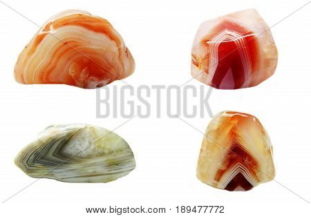 botswana agate chalcedony quartz semigem geological mineral isolated
