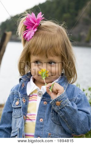 Bannie riechende Blume und Blick