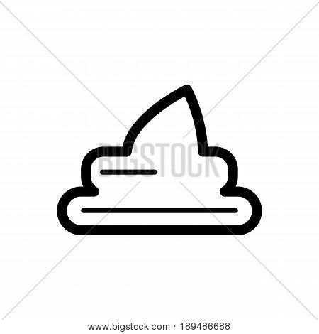 Dog shit simple vector icon. Black and white illustration of poop. Outline linear pet icon. eps 10