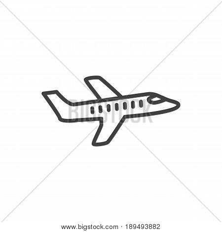 Isolted Aicraft Outline Symbol On Clean Background. Vector Plane Element In Trendy Style.