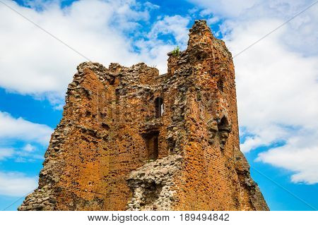 Ruins of a medieval castle in Novogrudok Belarus architecture