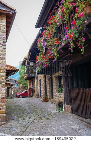 Image of Beautiful village Barcena Maior in Asturia y Cantabria, Spain
