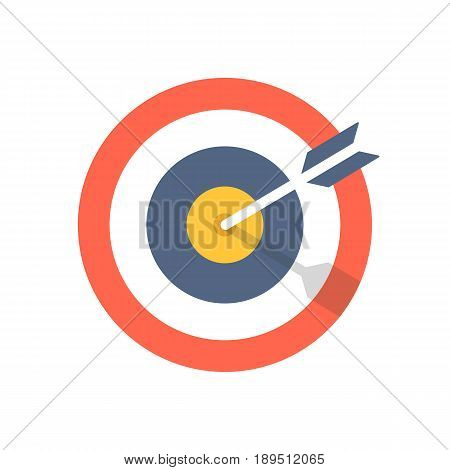 Target and arrow icon. Bullseye symbol. Modern flat design graphic illustration. Vector target and arrow icon