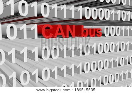 CAN bus in the form of binary code, 3D illustration