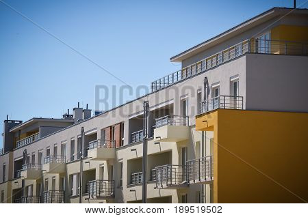 Modern Apartment New House with a Balcony and an Attic.