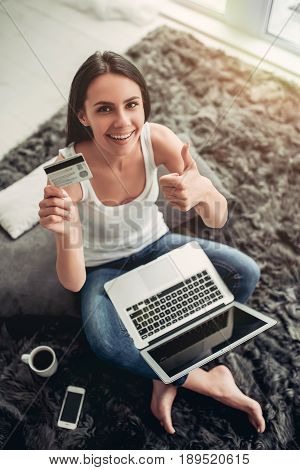 Charming Young Woman At Home