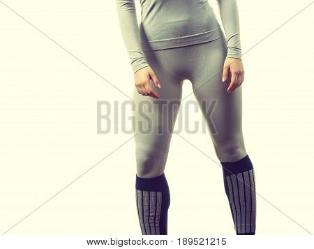 Fit Female Legs Wearing Thermoactive Underwear
