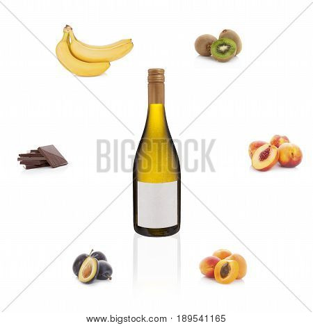 Wine bouguet aroma of wine on white background.