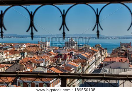Lisbon Portugal. 13 September 2011.View of Lisbon town from the Santa Justa Elevator. Lisbon Portugal. photography by Ricardo Rocha.
