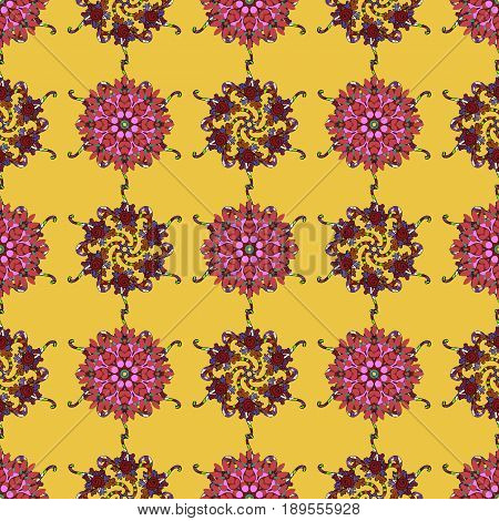 Vector Abstract Flower Background. Pretty Floral Print With Small Flowers. Motley Seamless Pattern.