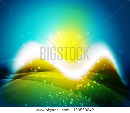 Shiny wave, magic light efffect abstract background