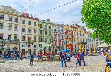 The Statues On Market Square Of Lvov