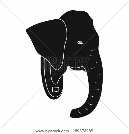 Stuffed elephant head.African safari single icon in black style vector symbol stock illustration .