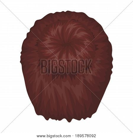 Dark short.Back hairstyle single icon in cartoon style vector symbol stock illustration .