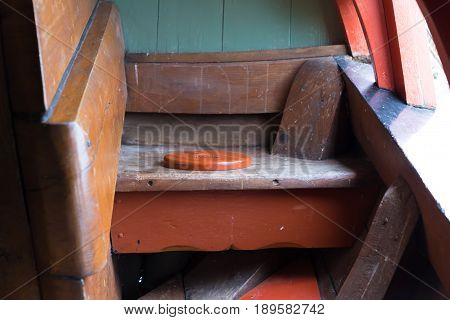 One of the rear toilets on board of the Batavia a replica 17th century Dutch Galleon