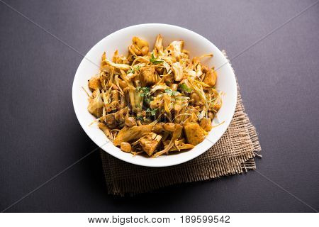 Kathal ki Sukhi Sabzi or jackfruit vegetable recipe of fanas chi bhaji or phanas ki sabzi