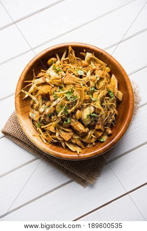 Kathal ki Sukhi Sabzi or jackfruit vegetable recipe of fanas chi bhaji or phanas ki sabzi