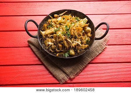 Kathal ki Sukhi Sabzi or jackfruit vegetable recipe of fanas chi bhaji or phanas ki sabzi