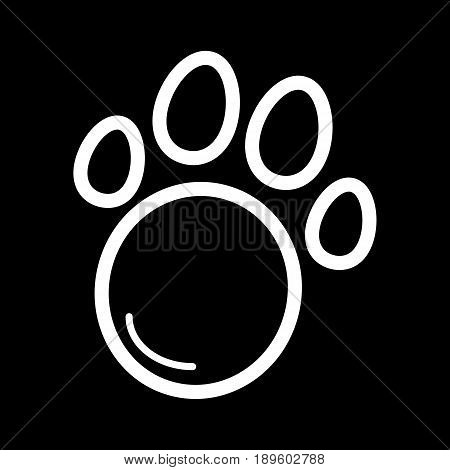 Pet paw simple vector icon. Black and white illustration of animal paw. Outline linear icon. eps 10
