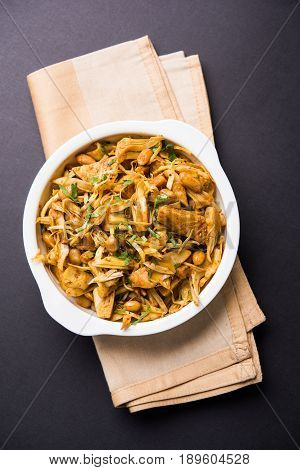 Kathal ki Sukhi Sabzi or jackfruit vegetable recipe of fanas chi bhaji or phanas ki sabzi
