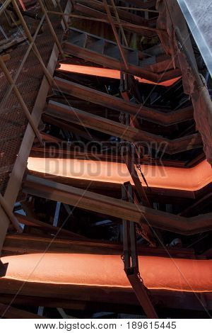 Liquid glass - production line in glassworks
