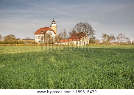 View on Lighthouse Augustenhof in Denmark Europe.