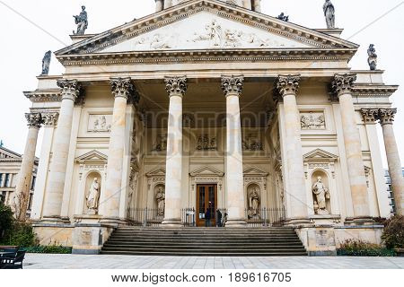 Historical Building On The Street Of Berlin City In Spring 2017