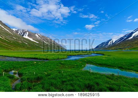 Landscape And Countryside Along The Eyjafjordur