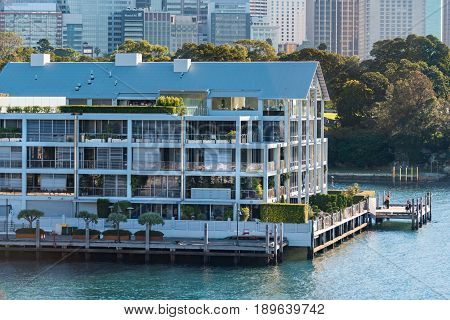 Woolloomooloo Wharf Historic Building With Sydney Cbd View