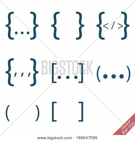 The curly bracket icon vector illustration. Education vector
