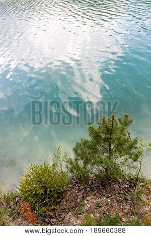 Chalk Quarry Filled With Water In Belarus.