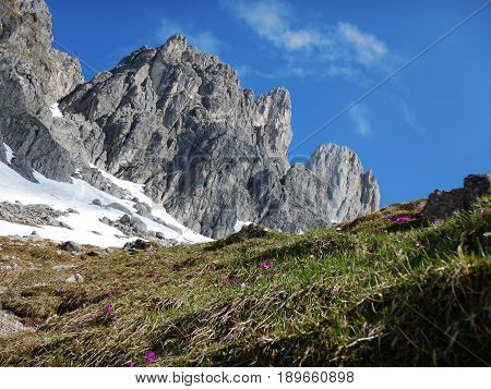 Alpine Lansdcape Around Grosse Bischofsmutze In Dachsteingebirge In Austria