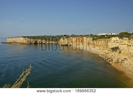 A magnificent shot of Algarve's coastline in Portugal.