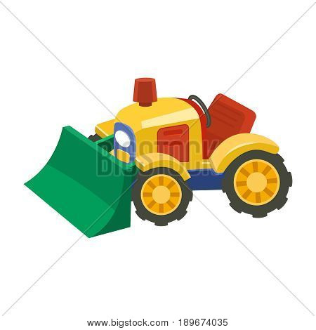 Flat tractor on white background.Agricultural tractor - transport for farm in flat style