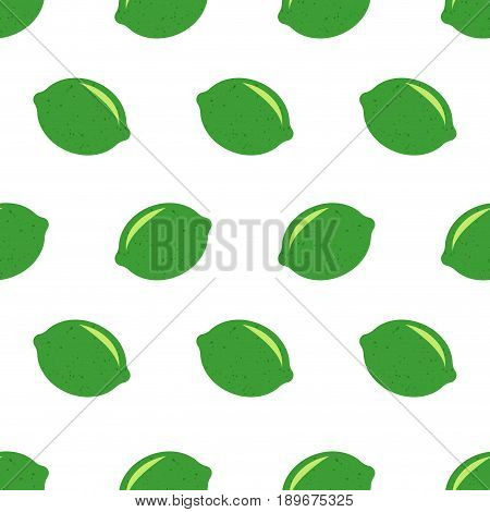 Seamless pattern with limes. Fresh limes background, hand drawn icons. Doodle wallpaper vector. Colorful seamless pattern with fresh fruits collection. Decorative illustration, good for printing.