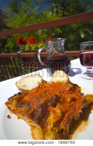 Lasaña de restaurante Aormina Italia