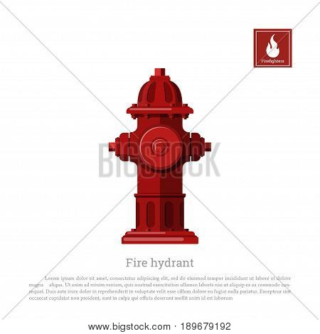 Fire hydrant on white background. Firefighter equipment in realistic style. Vector illustration