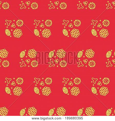 Pollen, a product of bees and beekeeping. A useful organic amino acid. Seamless pattern in a linear style. Vector illustration Texture for scrapbooking, textiles web page, wallpapers, fashion