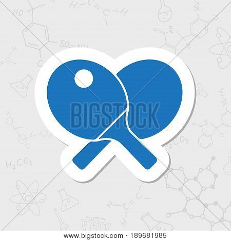 Vector flat sticker ping-pong icon on white background
