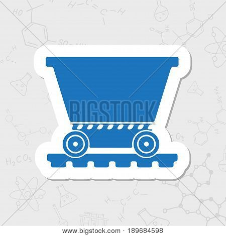 Vetor flat sticker trolley icon on white background