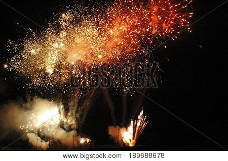 View of fireworks that can serve as a greeting card