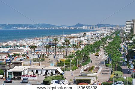 riccione italy walkway and beac in a summer day HDR type