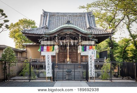 Tokyo Japan - May 8 2017: Shinobazunoike Bentendo located in the pond of Ueno park.