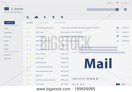 Composing an email web interface