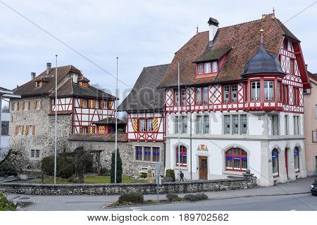 Medieval Houses At Sempach On Switzerland