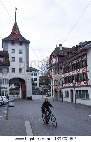 Medieval Houses At Sempach On Switzerland