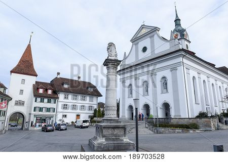 Medieval Houses At Sempach On Switzerland
