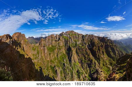 Pico do Arierio and Pico Ruivo - Madeira Portugal - travel background